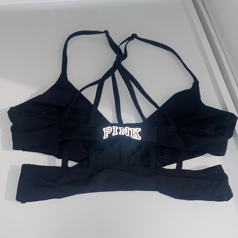 Victoria’s Secret strappy black sports bralette